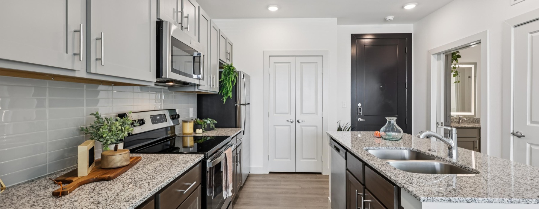 living room with spacious areas, ample space for seating and easy connection to kitchen